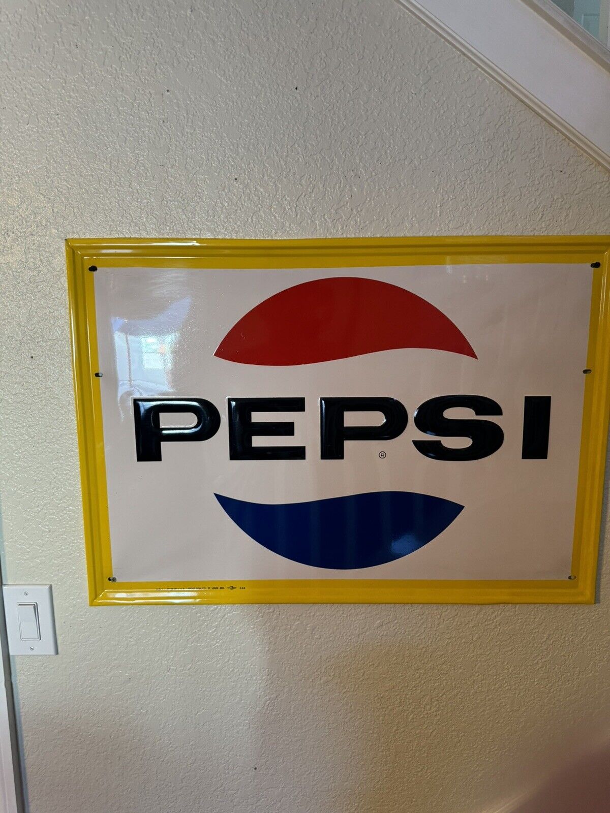 Original NOS Vintage Pepsi Cola Bottle Cap Embossed Sign Have A Pepsi Soda