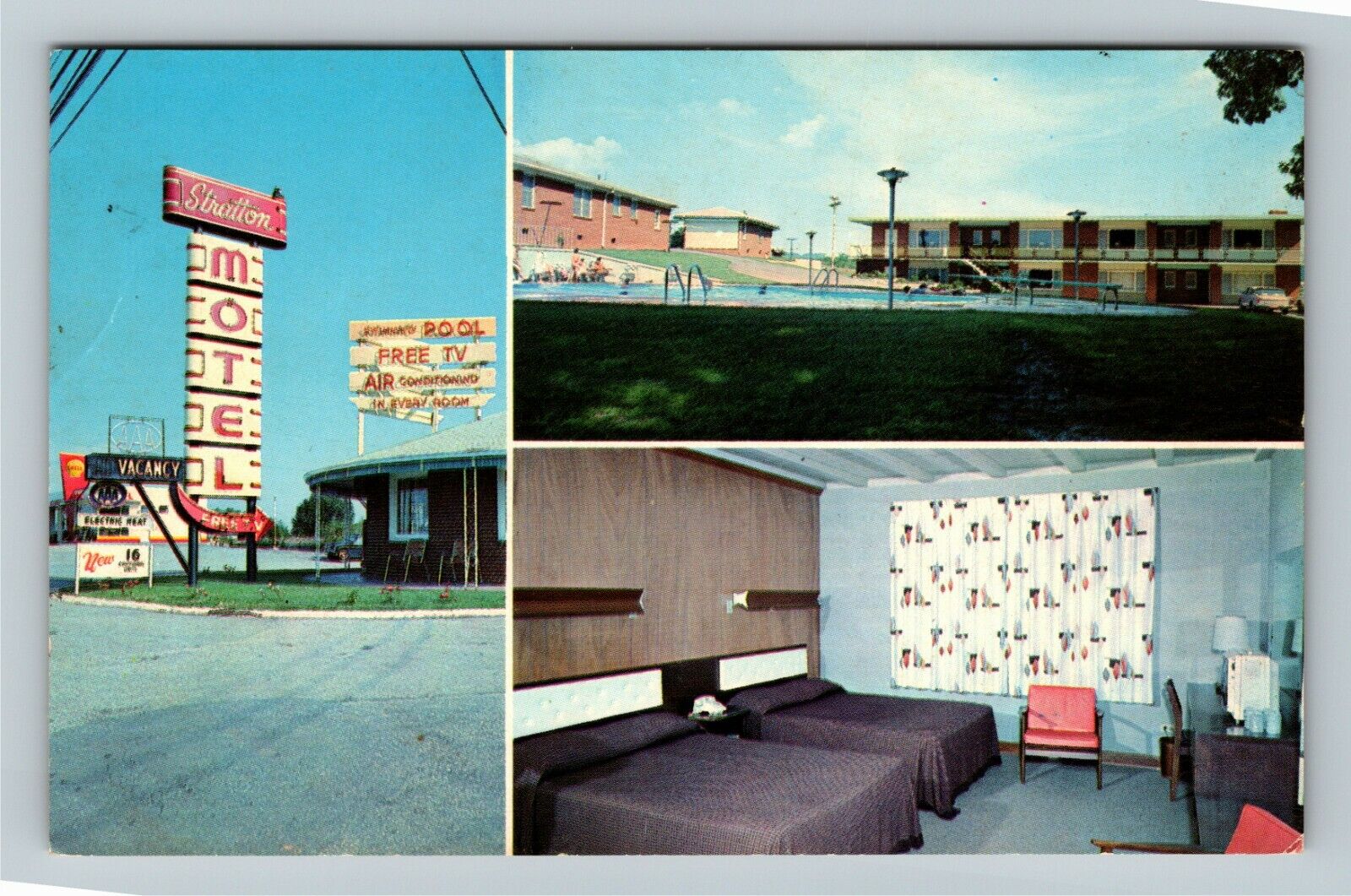 Knoxville TN-Tennessee, Stratton Motel, Advertising, Vintage Postcard