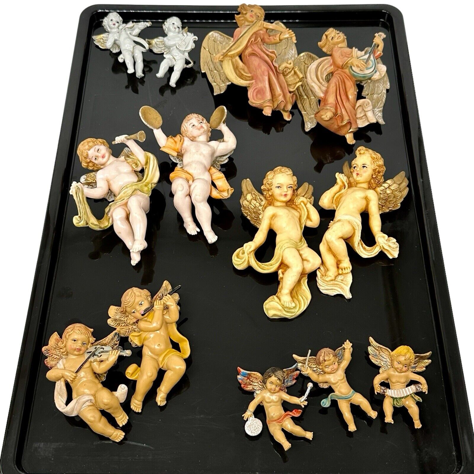Lot of 18 Vintage Cherub Figurines Musical Angels Ornaments Made in Italy