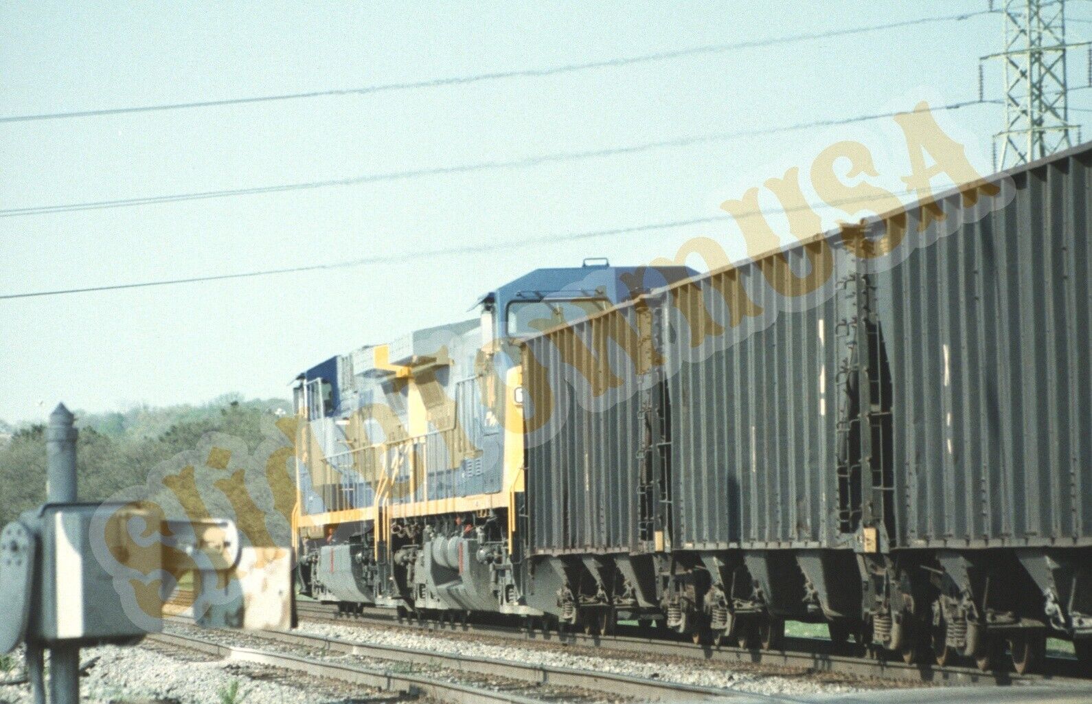 Vtg 1995 Duplicate Train Slide 105 CSX Engine X2I061