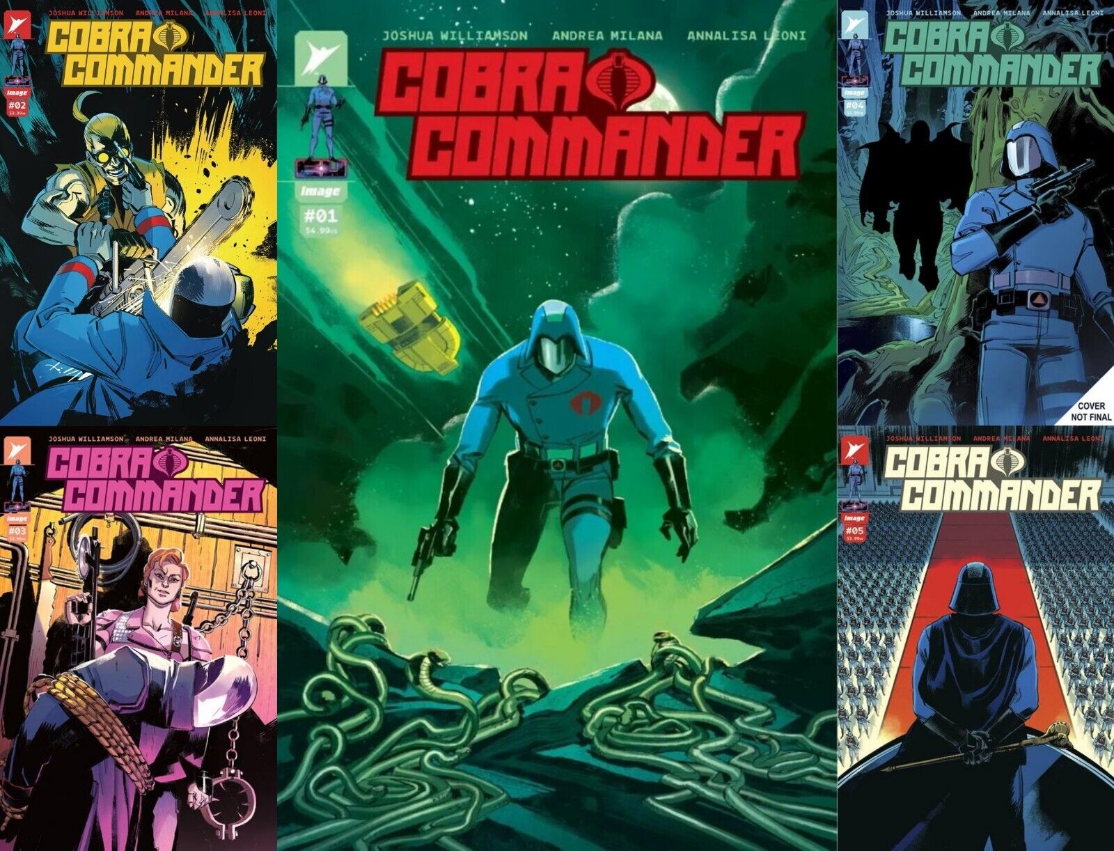 Cobra Commander 1 2 3 4 & 5 Set NM Gi Joe Image Skybound Energon Universe 2024