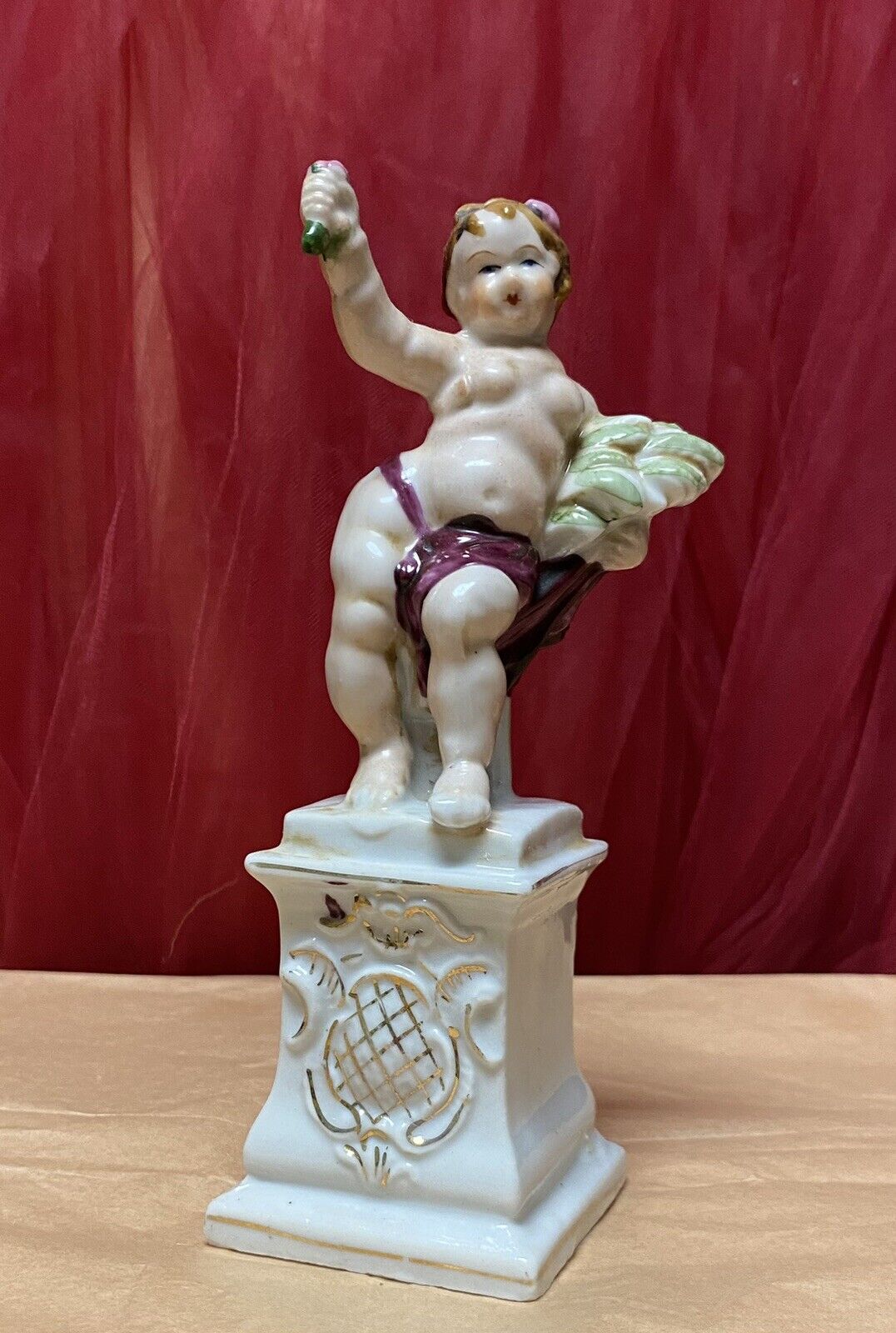 Vintage Late 40’s To 1950’s Detailed Cherub Statuette Made In Occupied Japan
