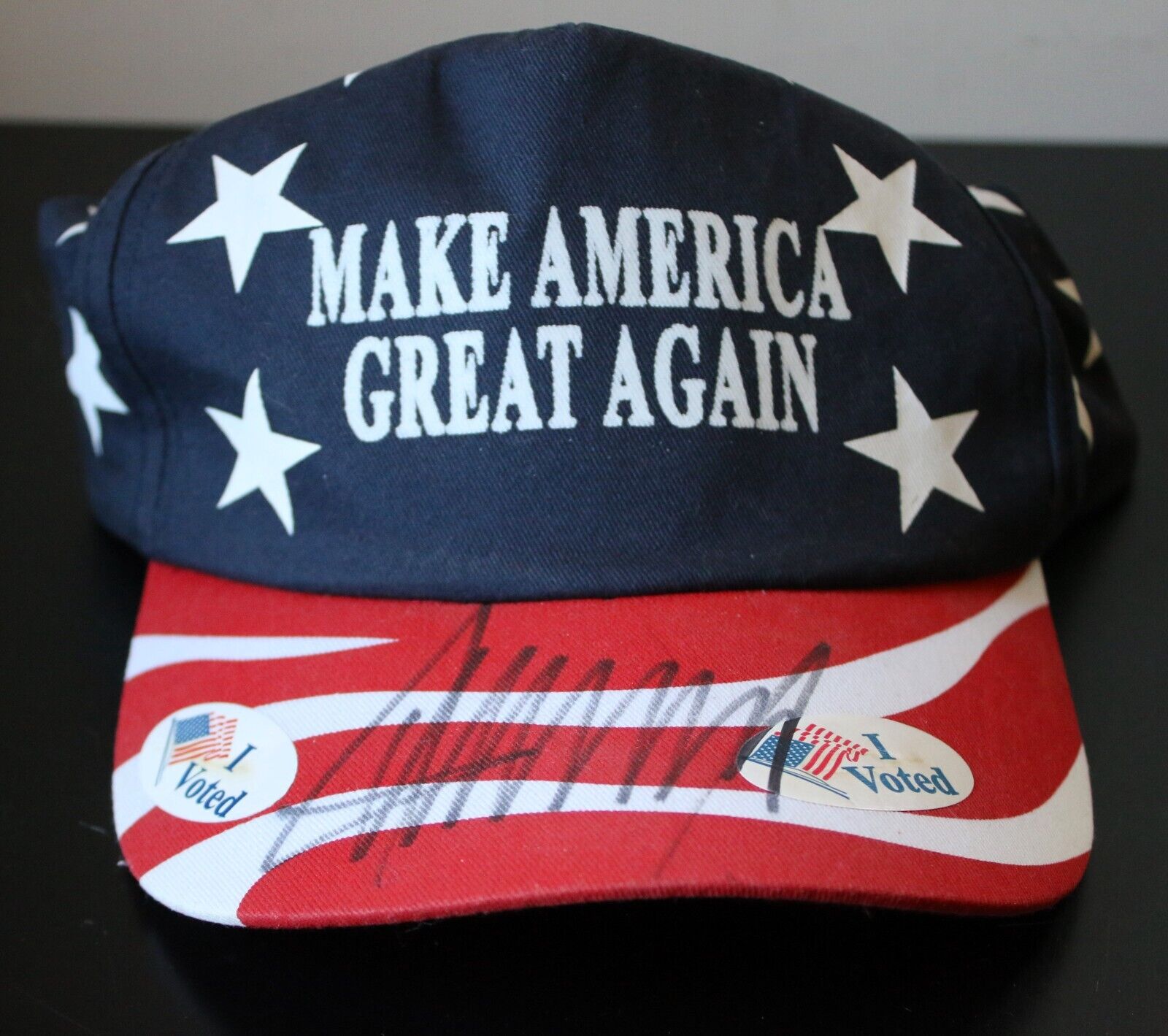 Donald Trump ~ Signed Red White & Blue Make America Great Again Hat ~ PSA DNA