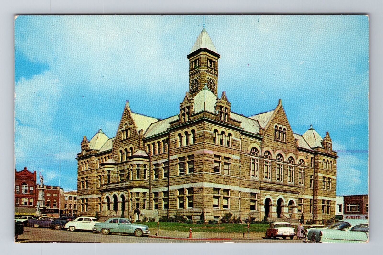Charleston IL-Illinois, Coles County Court House, Antique Vintage Postcard