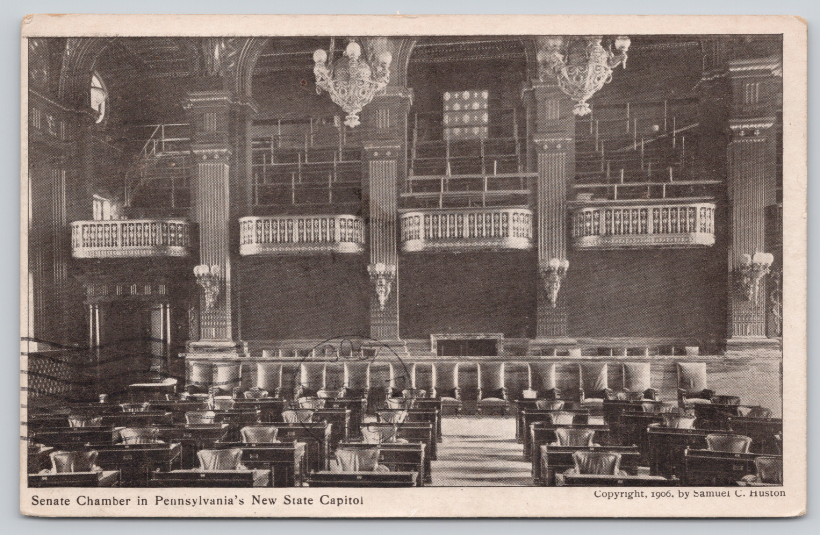 Postcard Senate Chamber in Pennsylvania's New State Capitol 1906 A981