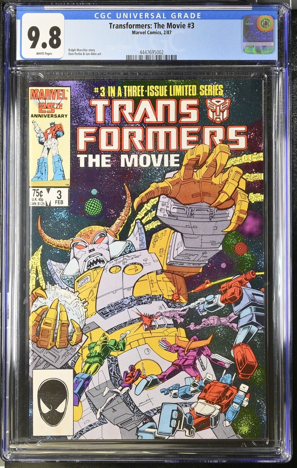 Transformers: The Movie #3 (Marvel 1987) - CGC 9.8 Perlin Akin