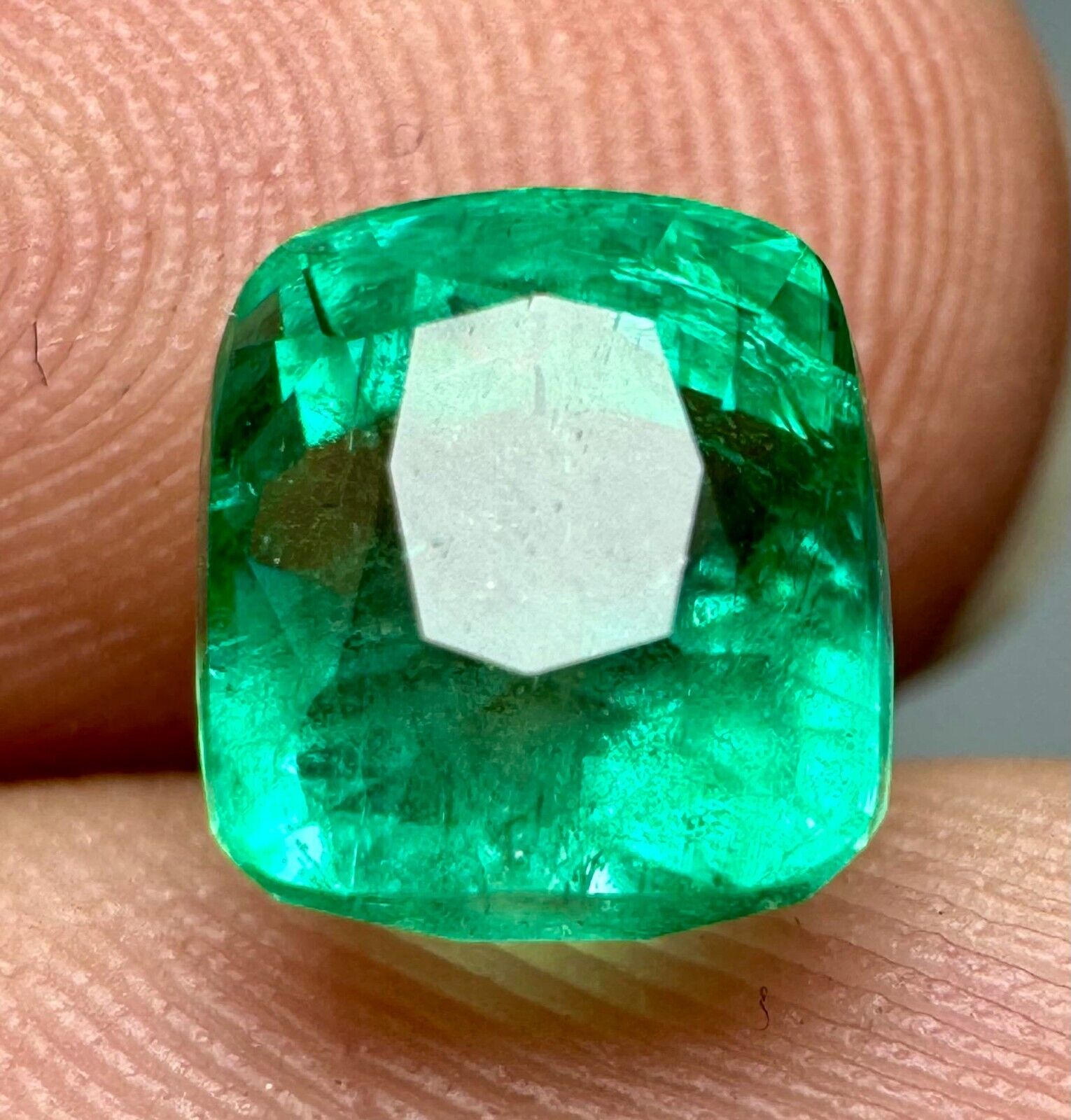 1.7 Ct Natural Transparent Top Green Panjshir Emerald Cut Gemstone From @AFG