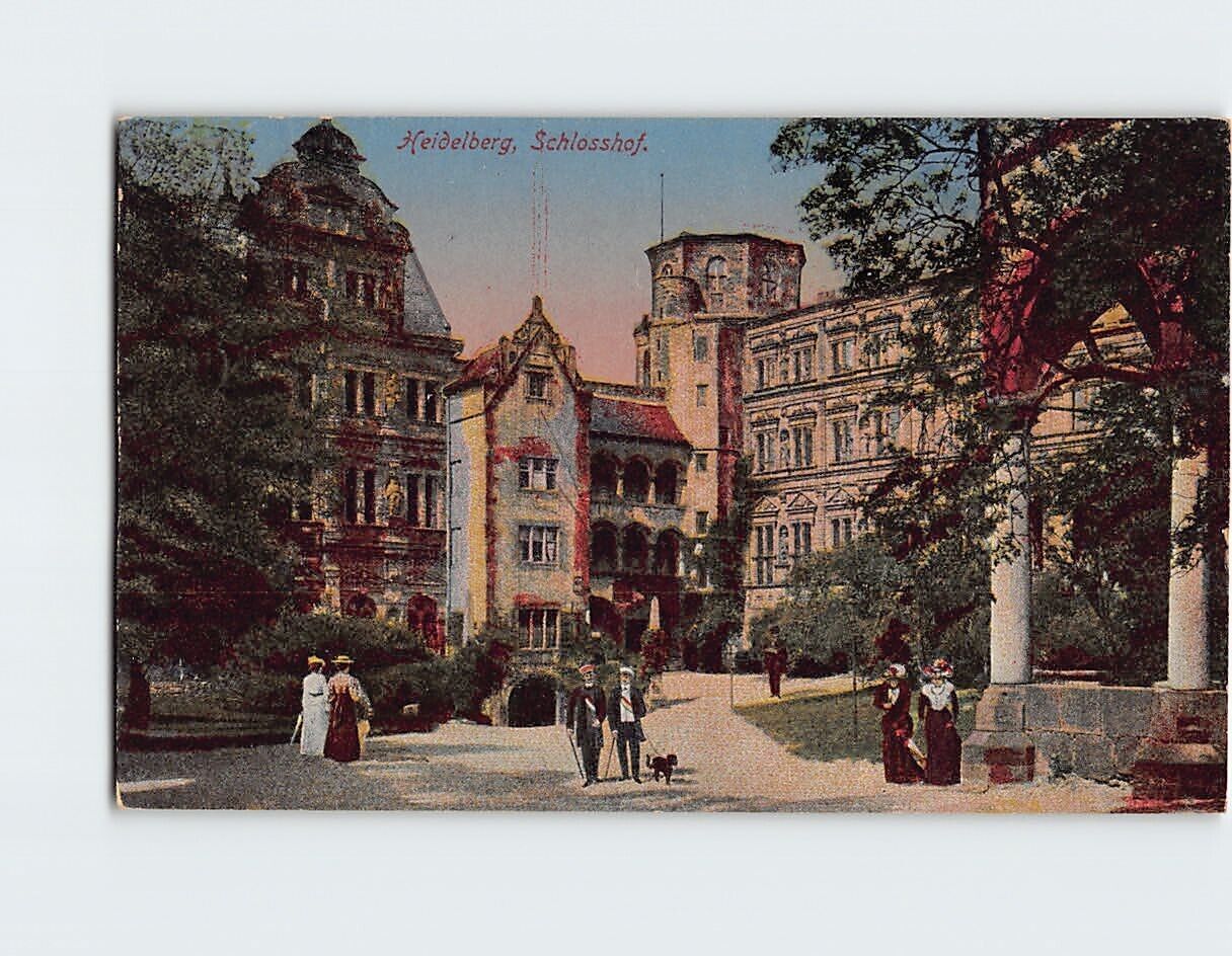 Postcard Heidelberg Castle Courtyard, Heidelberg Germany