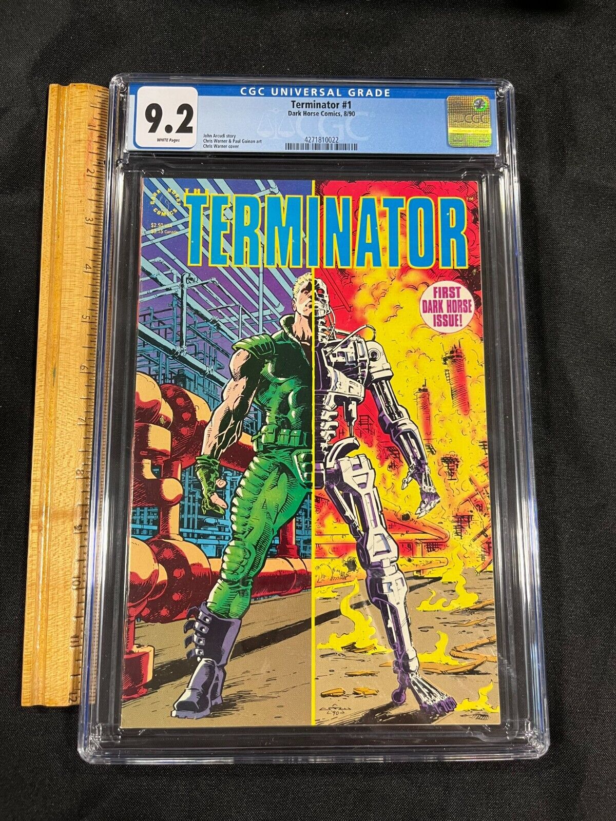 1990 August Issue #1 Dark Horse Terminator Graded CGC 9.2 White Pages AA 92523