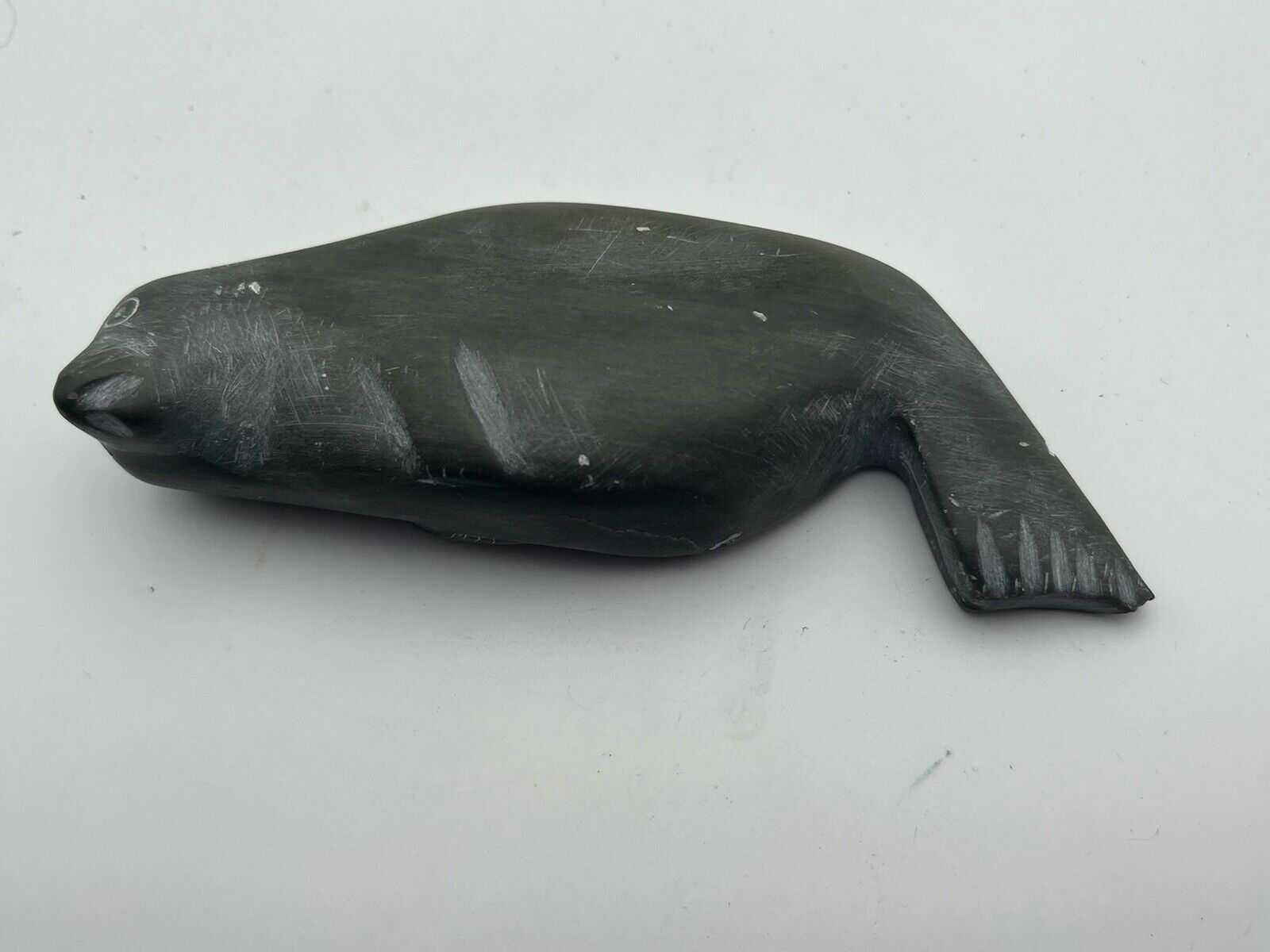 Vintage Hand Carved Inuit Canada Soapstone Seal