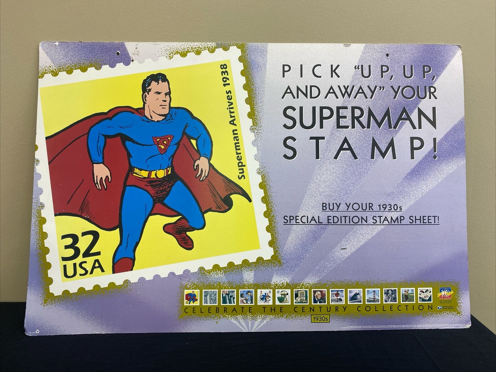 1998 USPS Superman PROMO POSTER HUGE, 36 x 24
