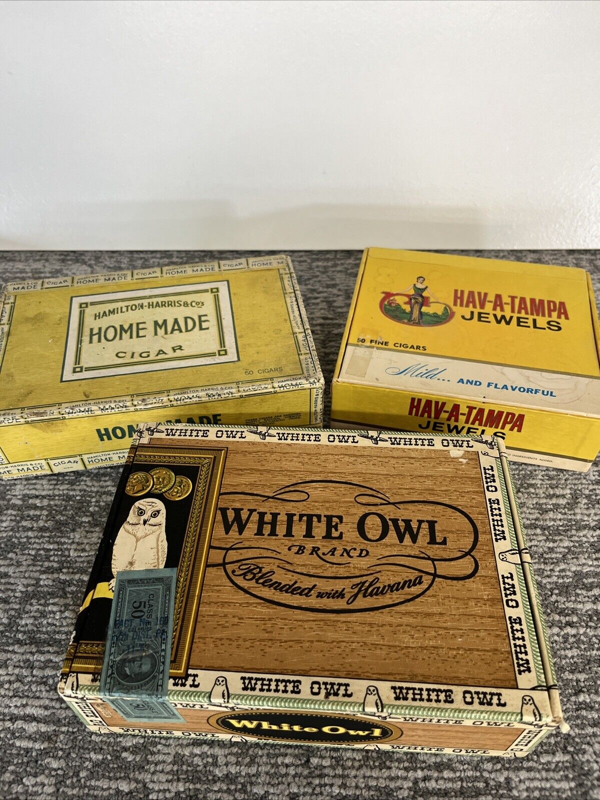 Lot of 3 Vintage Cigar Boxes