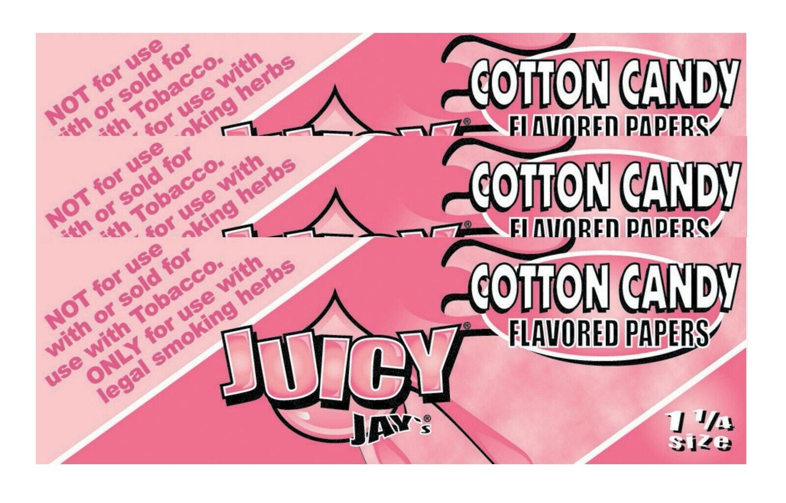 Juicy Jay's Cotton Candy Flavored Rolling Papers 1.25 3 Packs