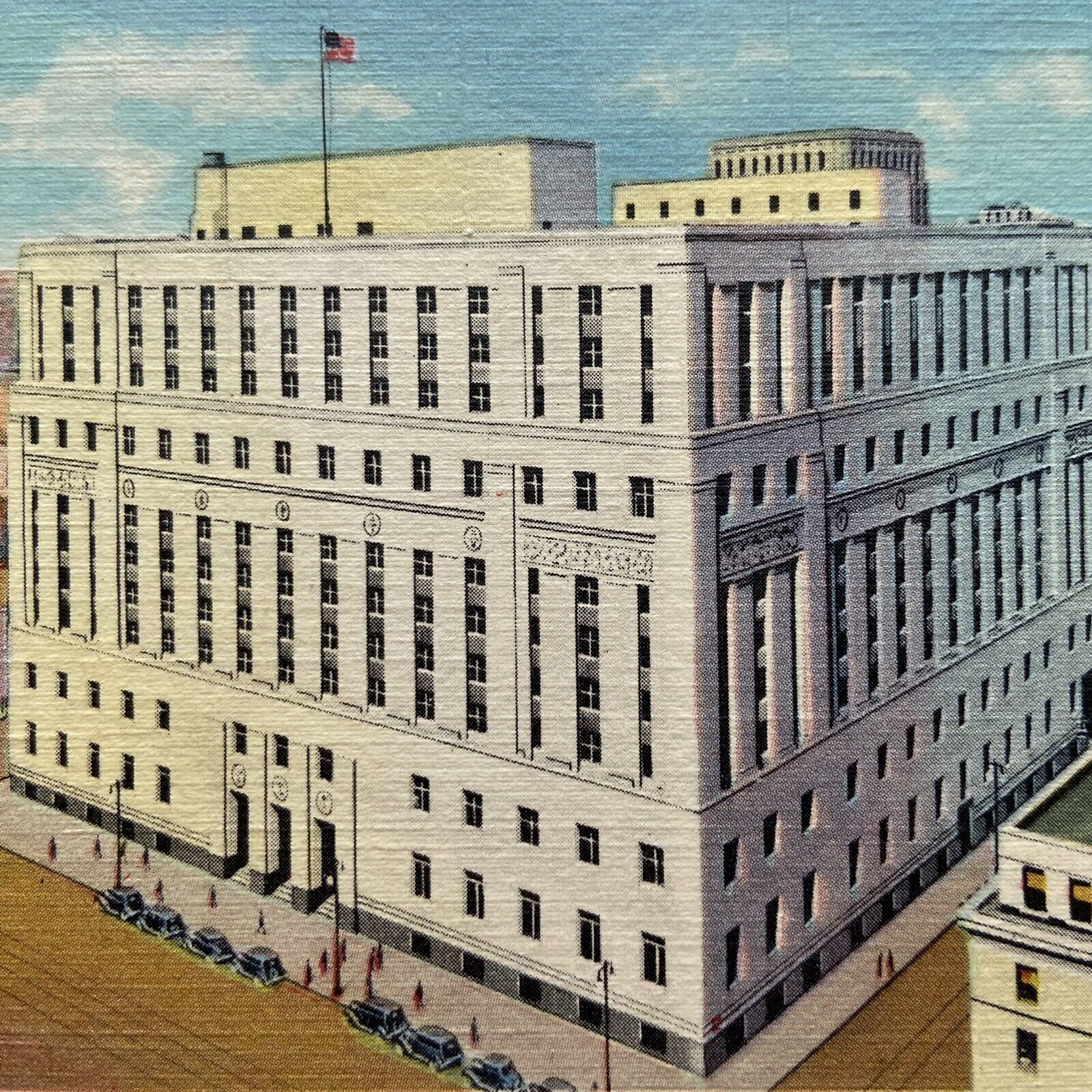 Postcard MI Detroit U.S. New Post Office Building Teich Linen 1934