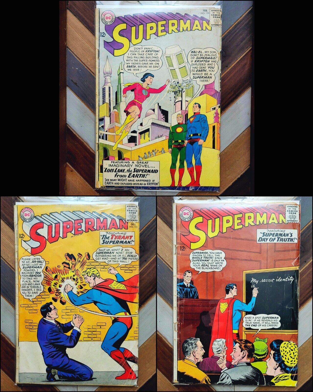 SUPERMAN #159 172 176 (DC 1963-65) Silver Age LOIS LANE/TWO SUPERMEN/SUPER PETS