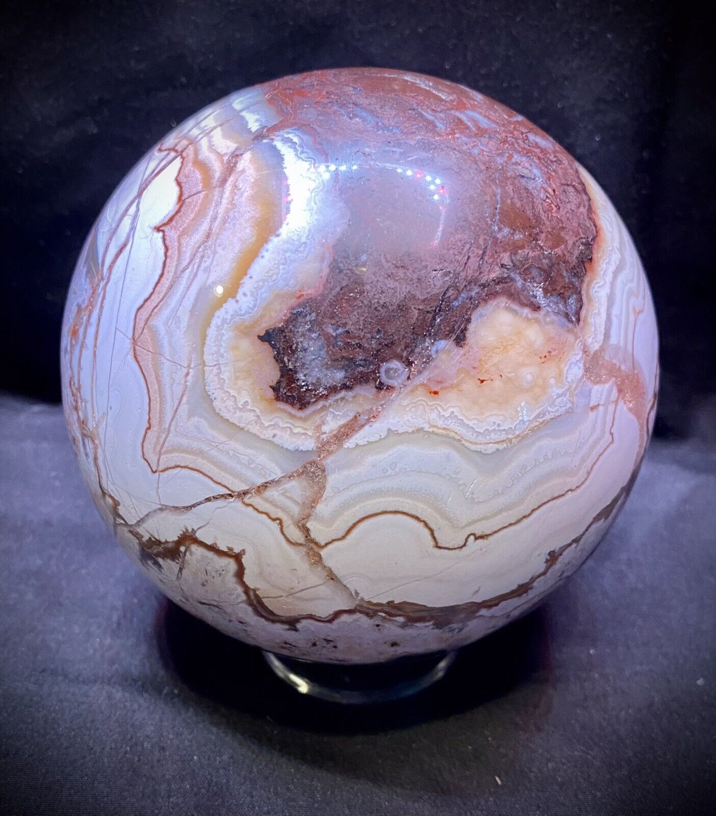 Jumbo Mexican Crazy Lace Agate Sphere 1.5kg