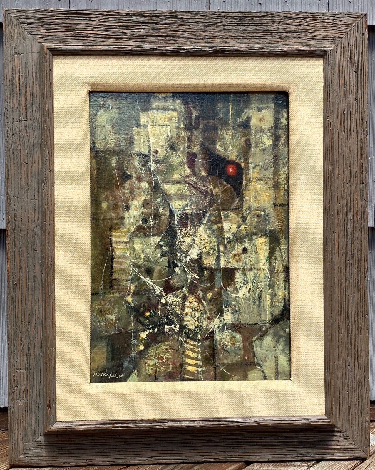 Martin Jackson (PHL PA 1919-1986 Listed) Mid Century Cubist Oil Painting, Titled