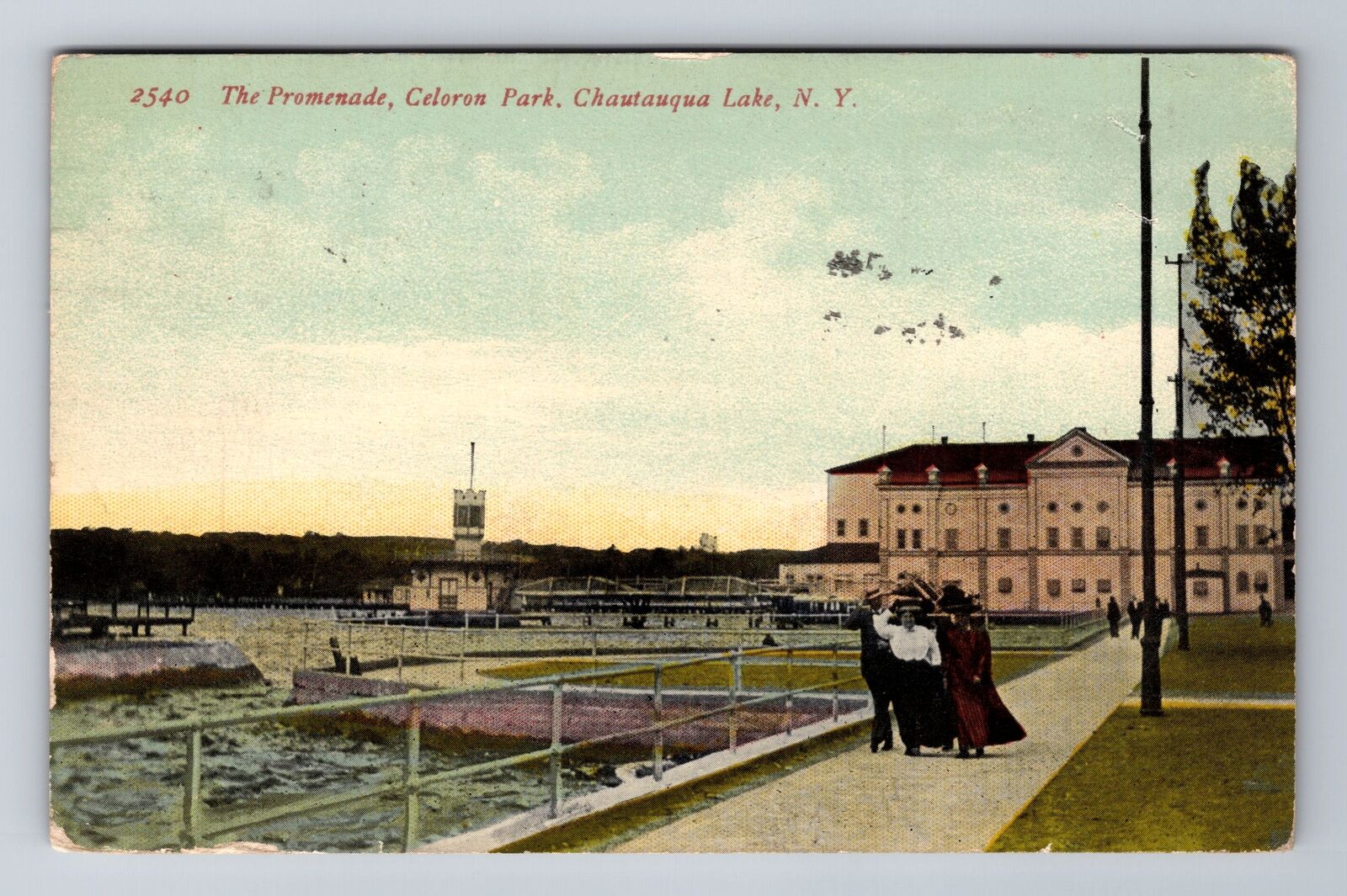 Chautauqua Lake NY-New York, Celoron Park, The Promenade, Vintage Postcard