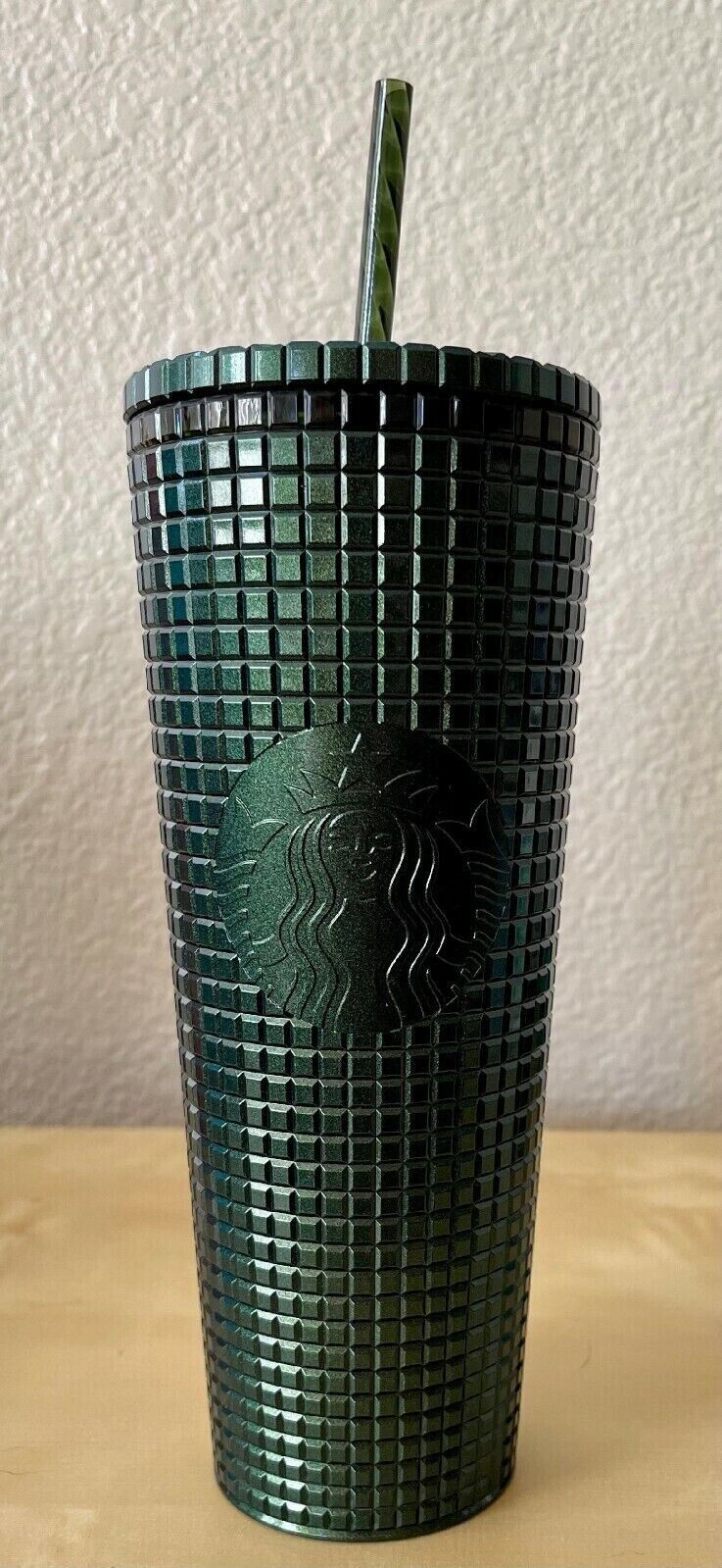 NEW - Starbucks - 2021 Winter / Holiday - Grid Cold Cup Tumbler - Venti - Green