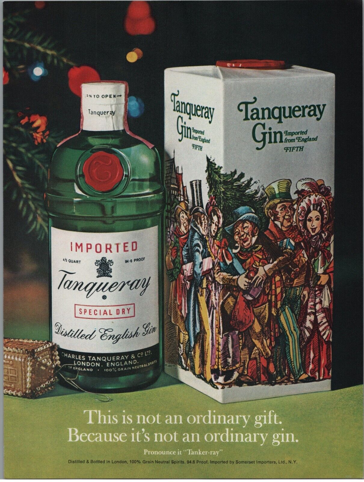 1972 Tanqueray Distilled English Gin Imported Special Dry Vintage Print Ad
