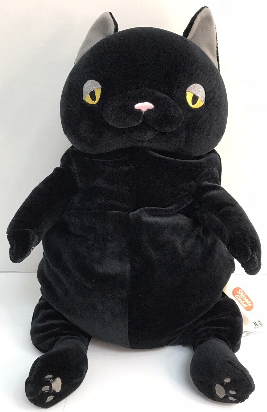 Shinada Global Mochi-Neko Cat Black Kuro L Size Plush Doll Stuffed Animal NWT