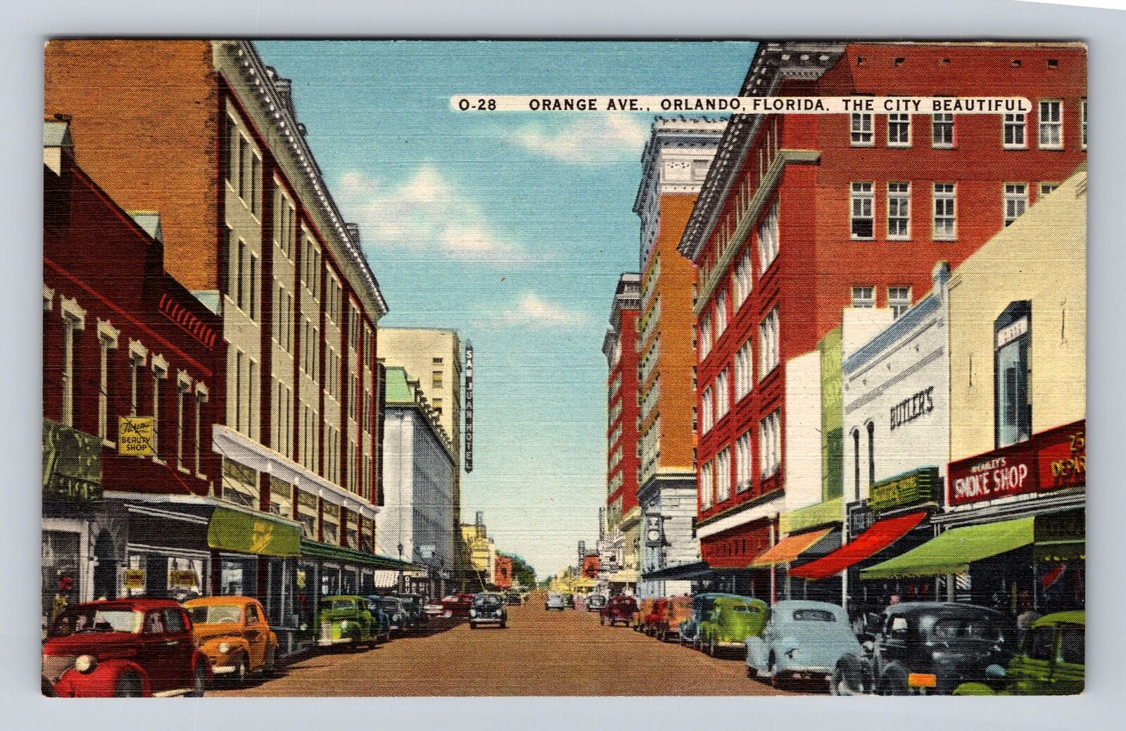 Orlando FL-Florida, Orange Avenue, the City Beautiful, Vintage Souvenir Postcard