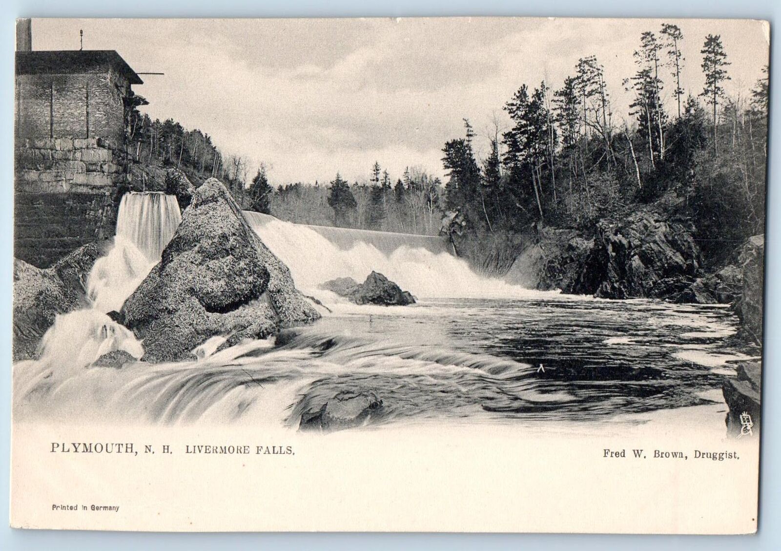 c1905's Plymouth New Hampshire NH Livermore Falls Cascades Big Rocks Postcard