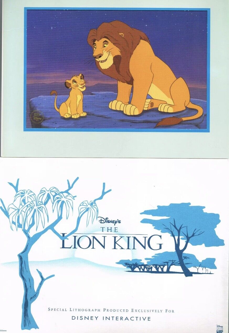 Vintage Lion King 1995 LE Lithograph Produced Exclusively for Disney Interactive