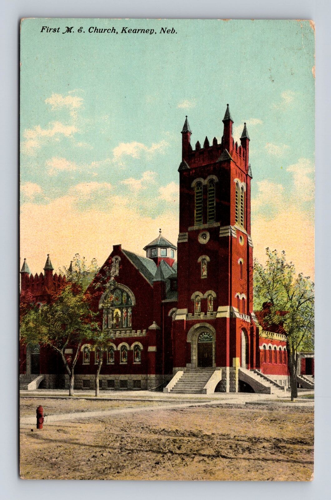 Kearney NE-Nebraska, First ME Church, Religion, Antique, Vintage c1912 Postcard