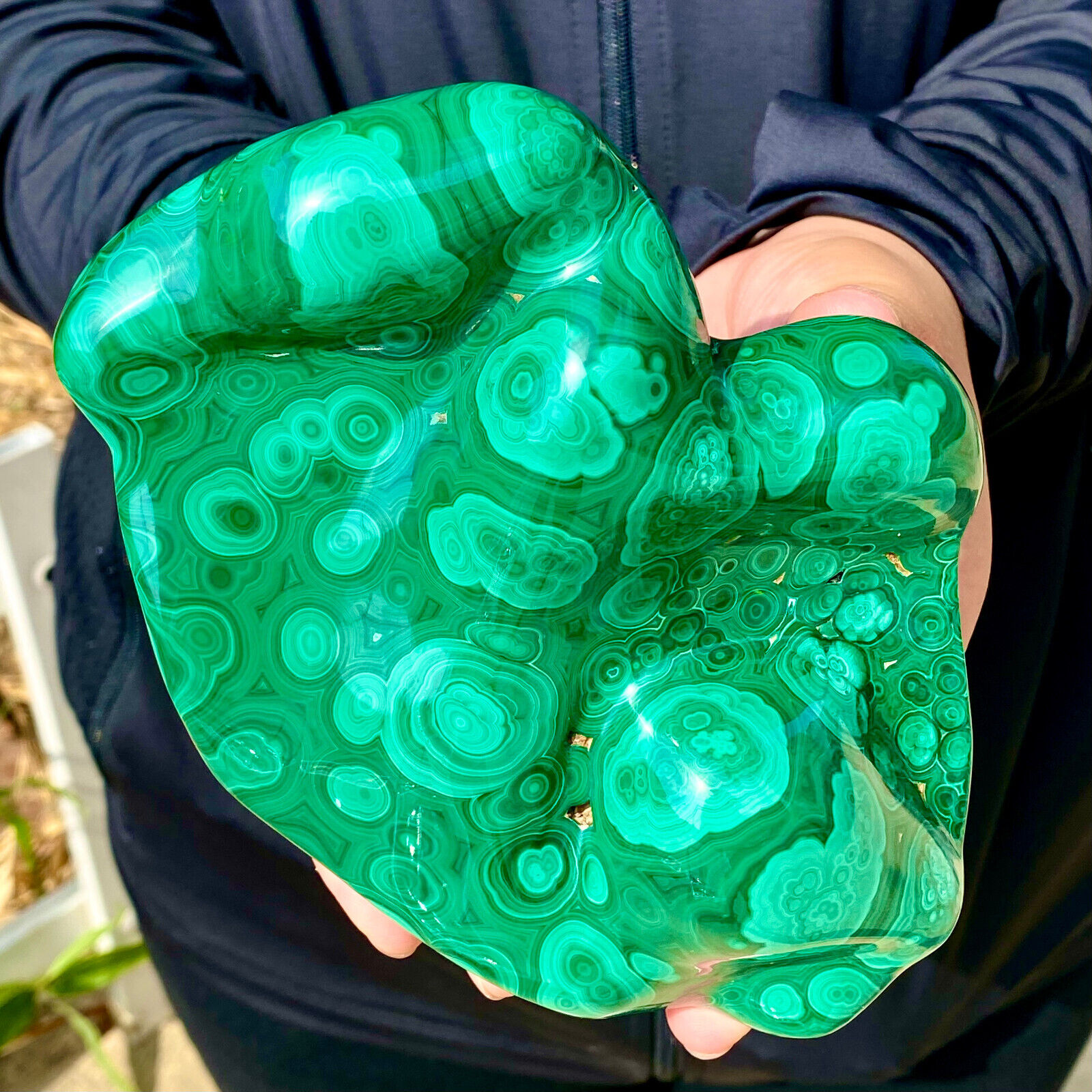 10LB Natural glossy Malachite transparent cluster rough mineral sample