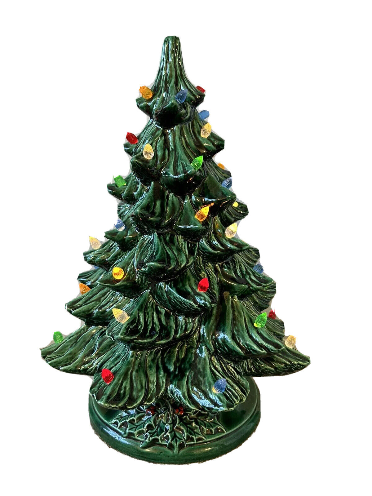 Vintage Howell’s Mold Ceramic Christmas Tree, 16 in, Lights Up. READ