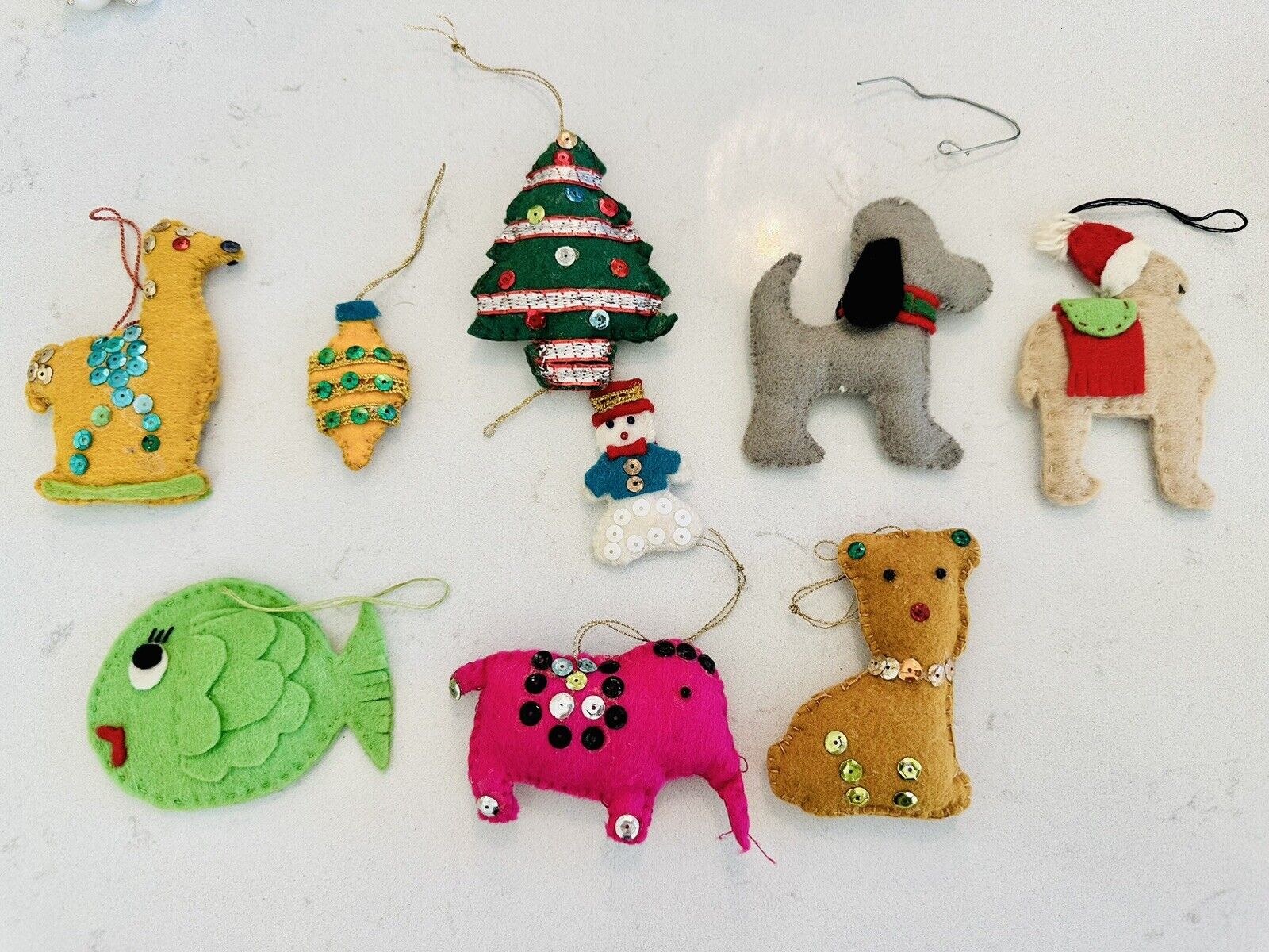 Vintage Handmade Felt Christmas Ornaments (9)