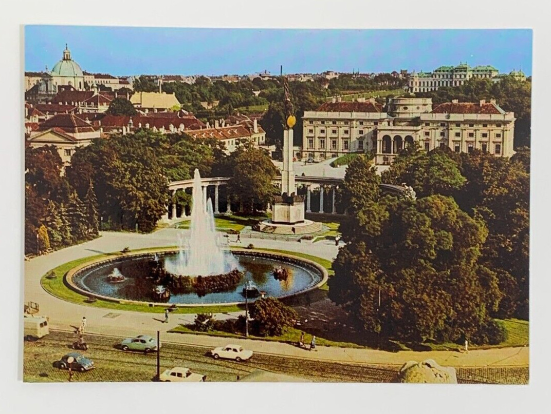 Aerial View Schwarzenberg Square with Luminous Fountain Vienna Austria Postcard