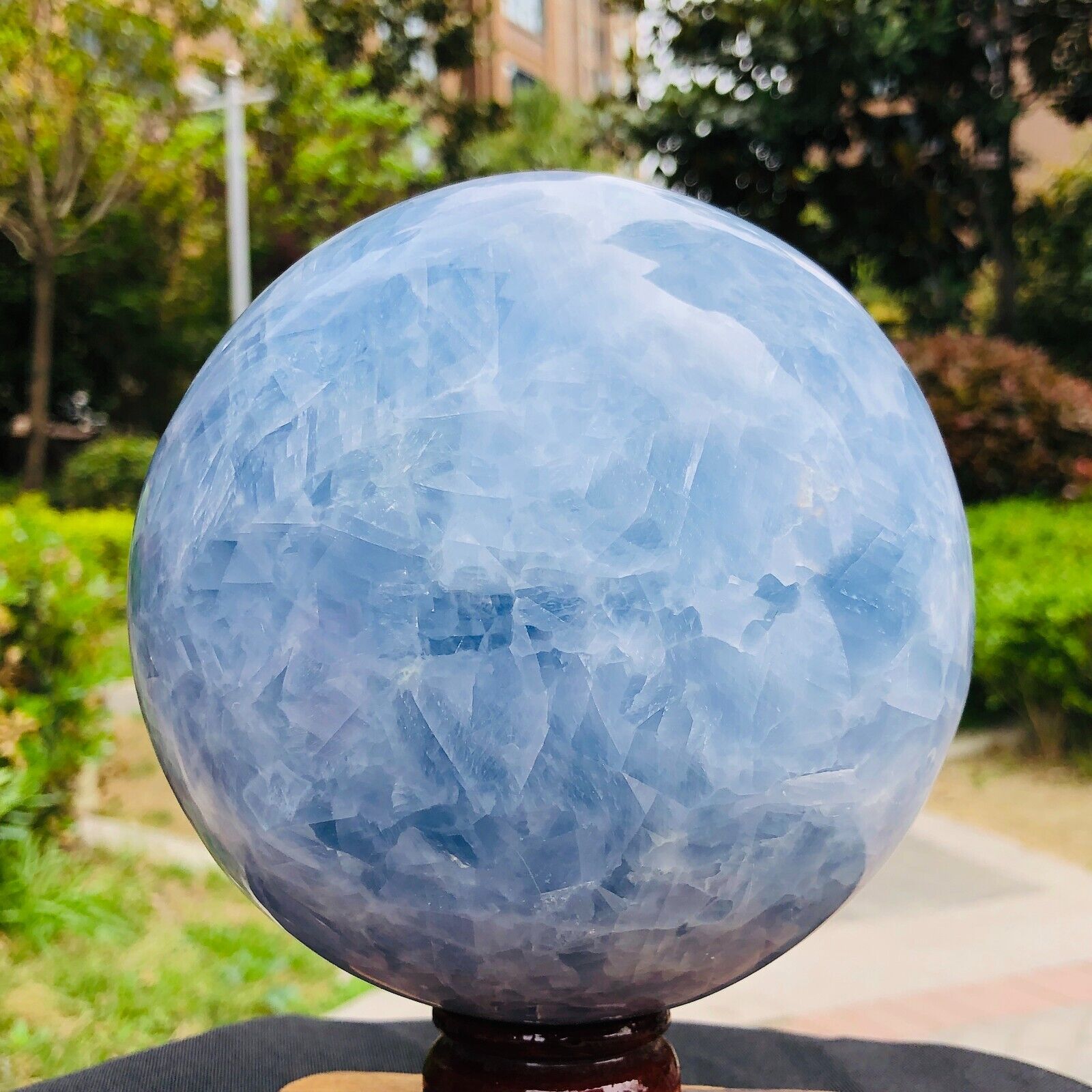 7.61LB Natural Beautiful Blue Crystal Ball Quartz Crystal Sphere Healing 1177
