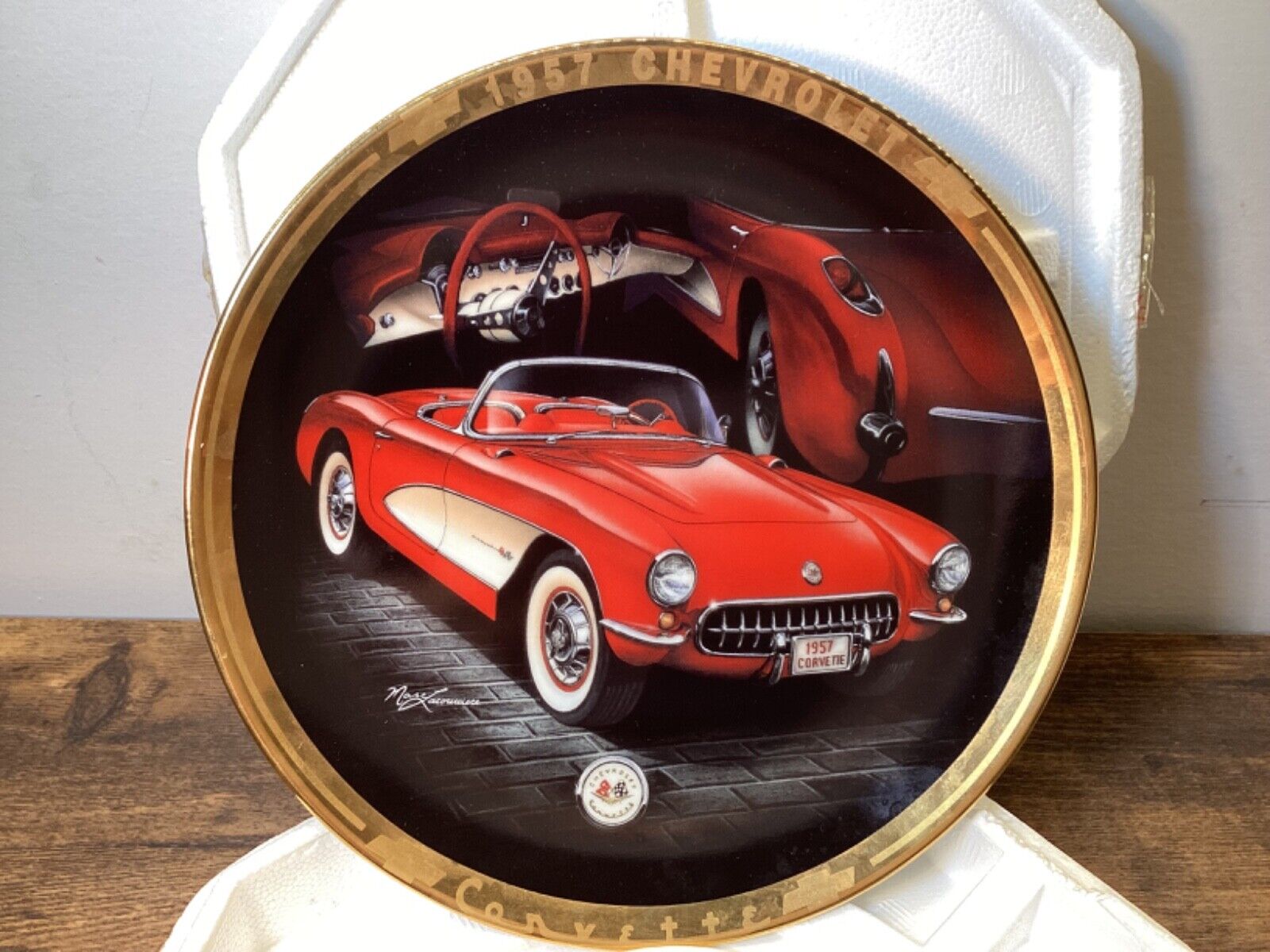 1957 CORVETTE collector plate Marc Lacourciere CLASSIC CORVETTES Auto CAR 1994