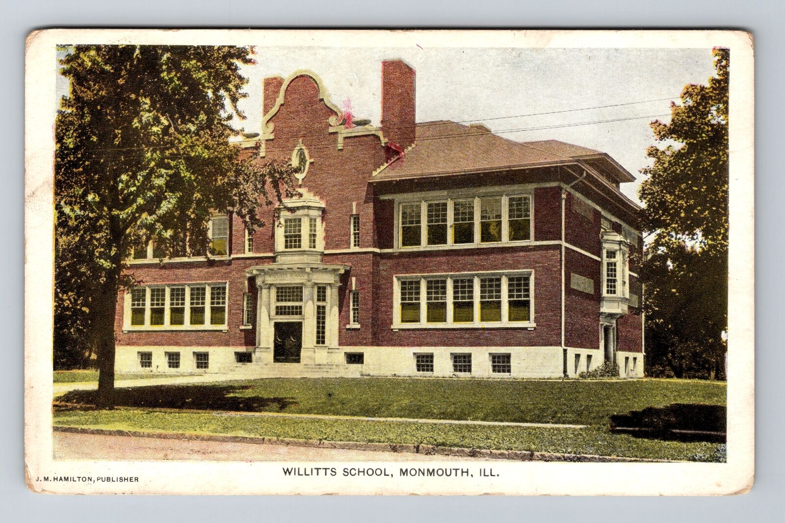 Monmouth, IL-Illinois, Willitts School Antique c1908, Vintage Souvenir Postcard