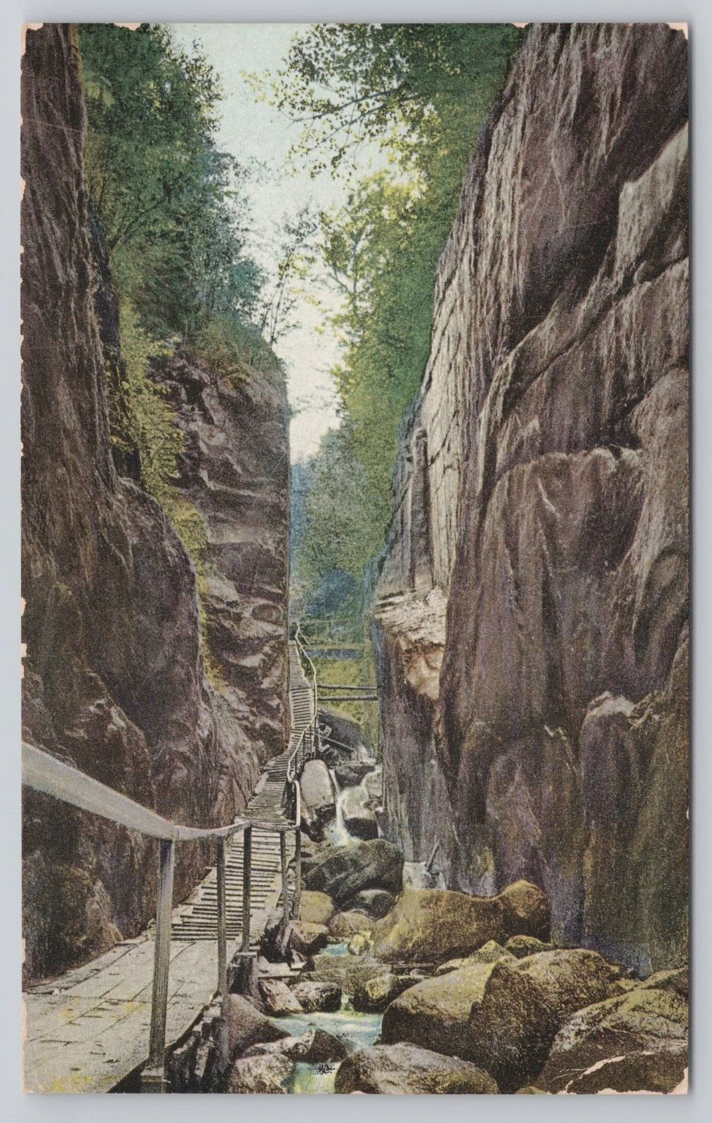 Vtg Post Card Canyon with Streams D376