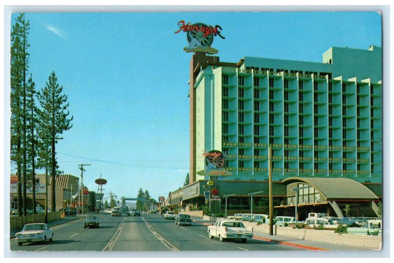 c1960 Wagon Wheel Exterior Building Stateline Nevada NV Vintage Antique Postcard