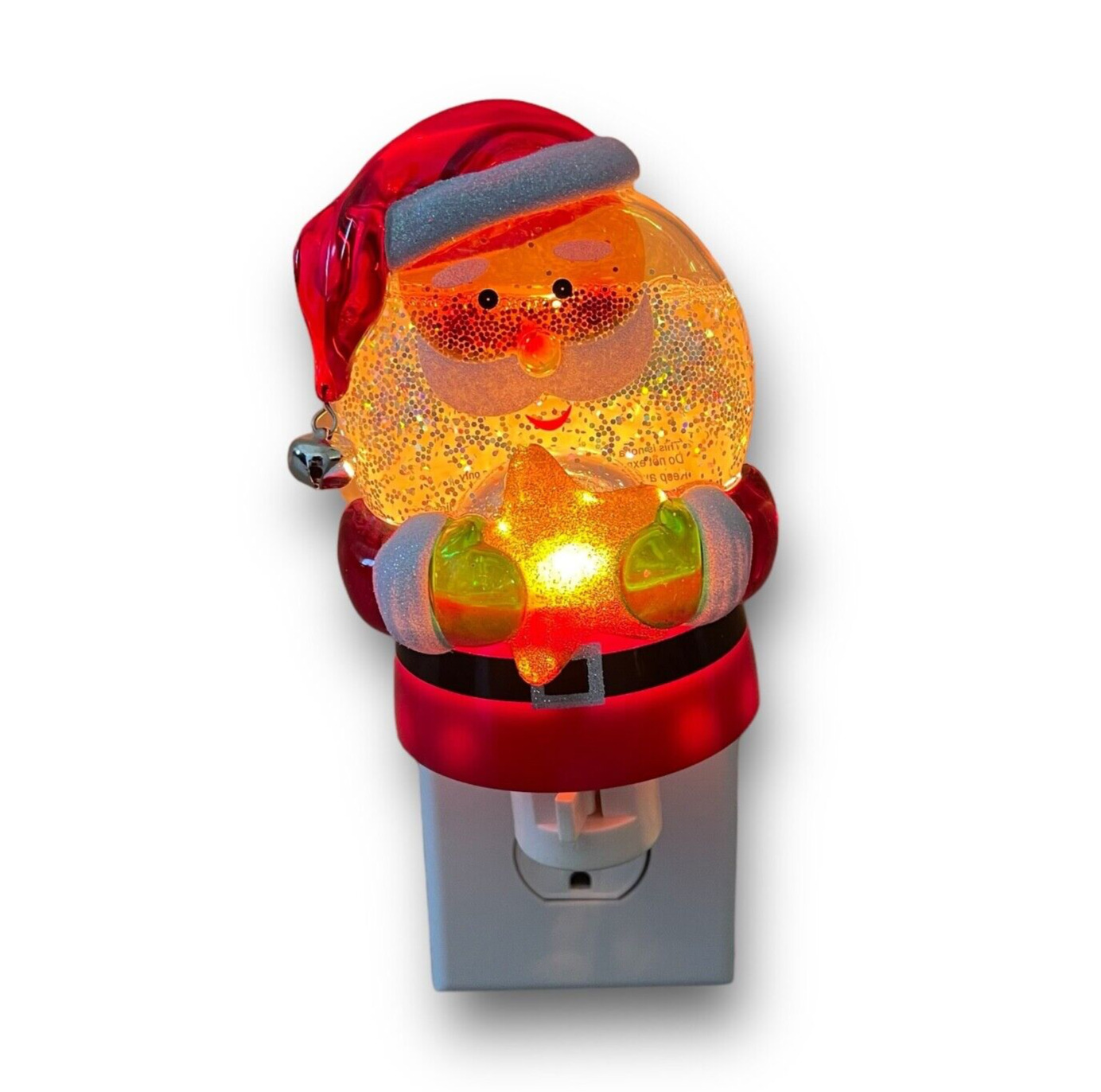 Christmas Santa Claus Snow Globe Night Light - Tested & Works Great