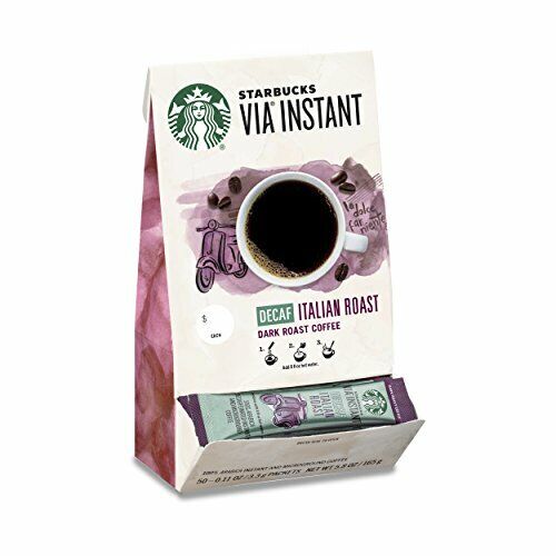 Starbucks VIA Instant Decaf Italian Roast Dark Roast Coffee 1 box of 50 packets