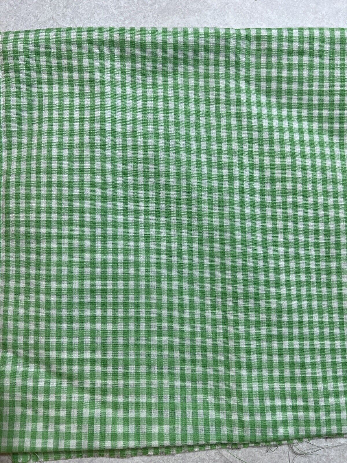 Vintage Cotton Fabric Gingham Check Light Green 1/8” Block 1 yard X 41 Inches