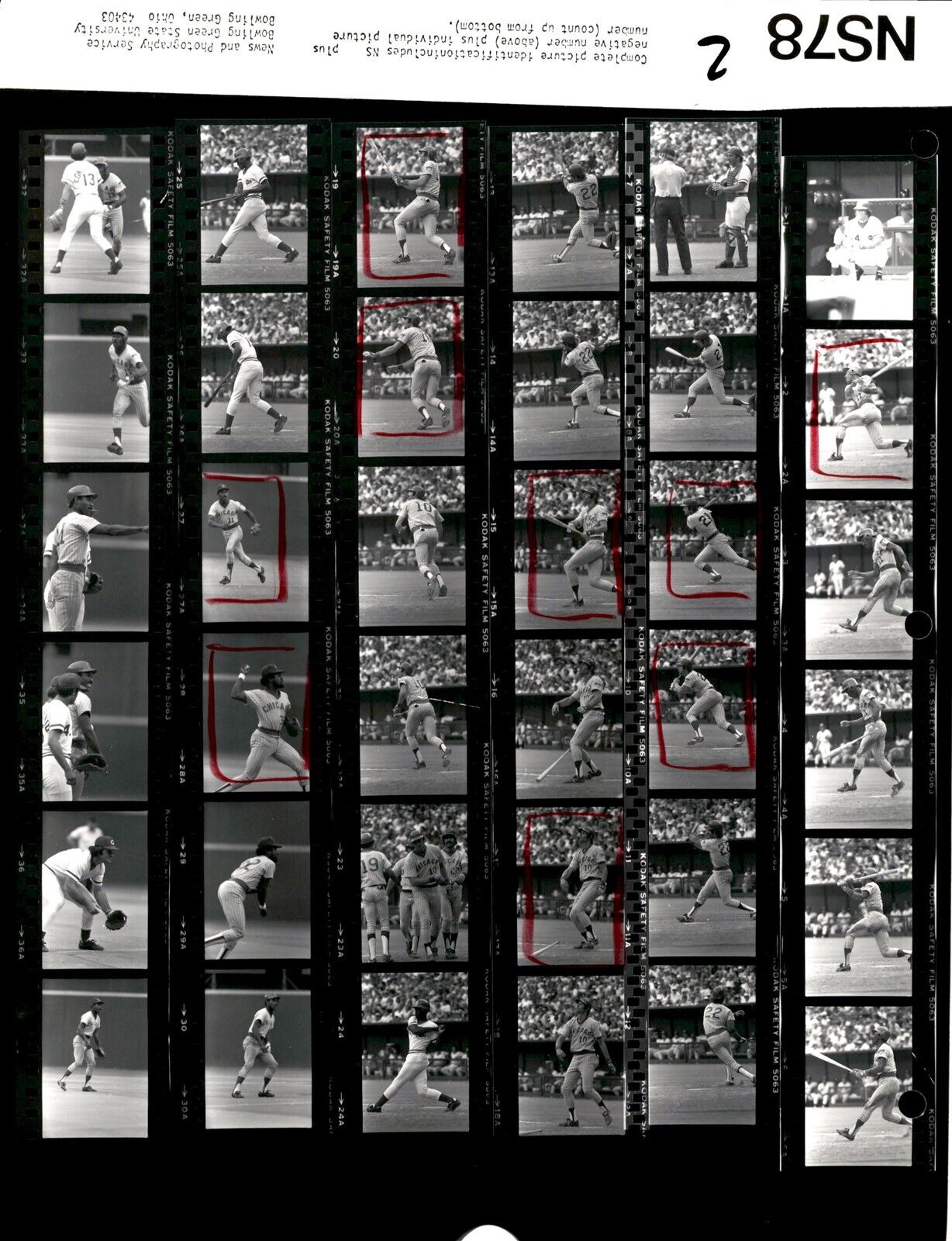 LD338 1978 Original Contact Sheet Photo CINCINNATI REDS vs CHICAGO CUBS BASEBALL