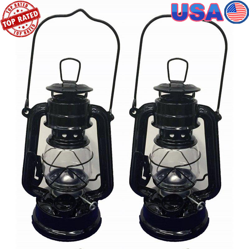 8 Inch Hanging Hurricane Kerosene Oil Lantern Set of 2 Emergency Camping Light
