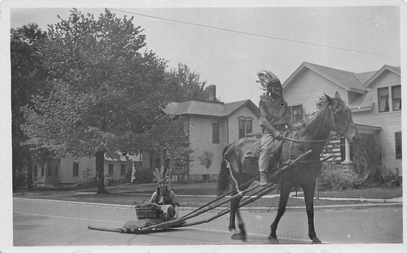 J72/ Interesting RPPC Postcard c1920 Native American Indian Horse 443