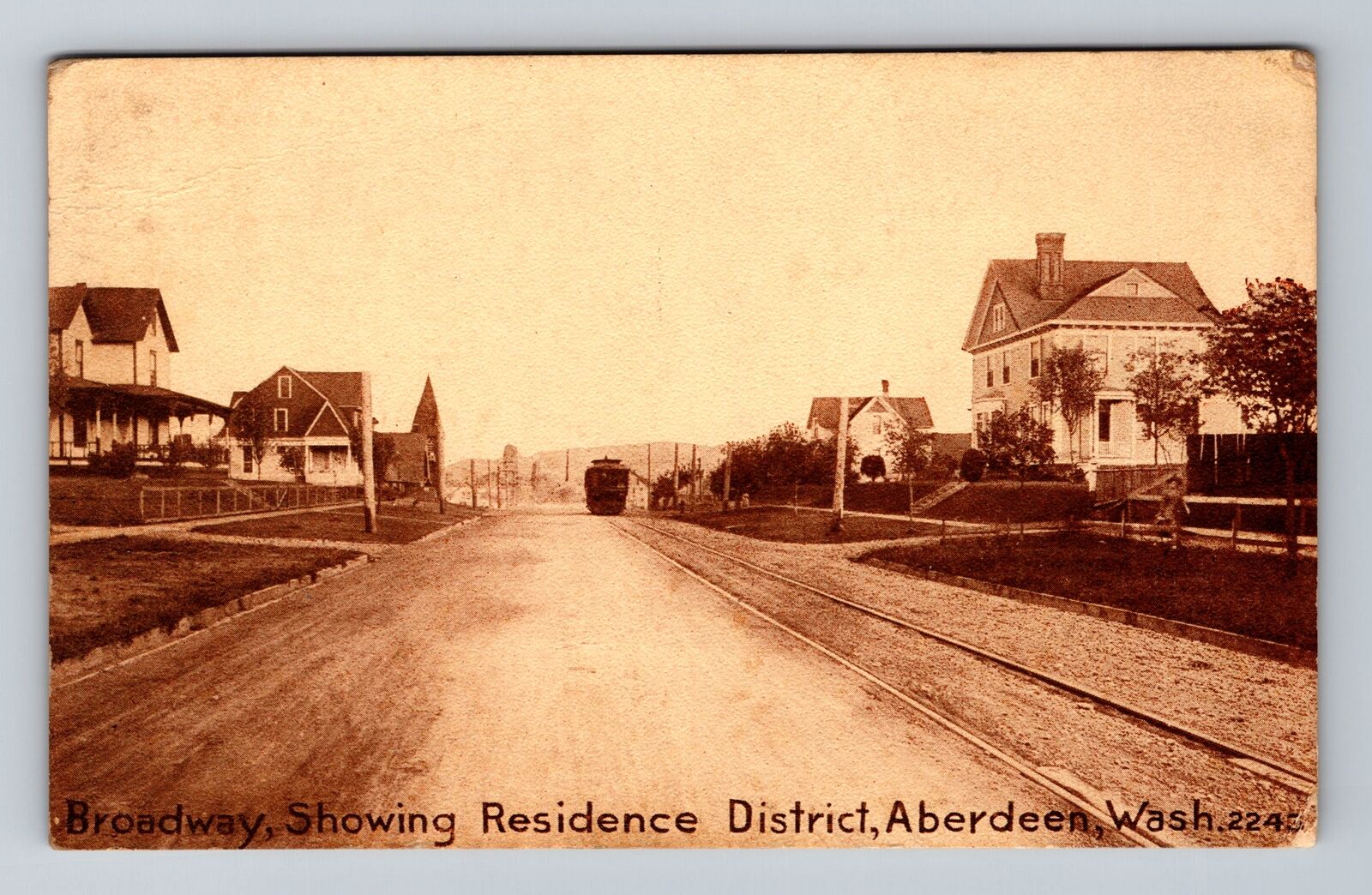 Aberdeen WA-Washington, Broadway, Residence District Vintage c1915 Postcard