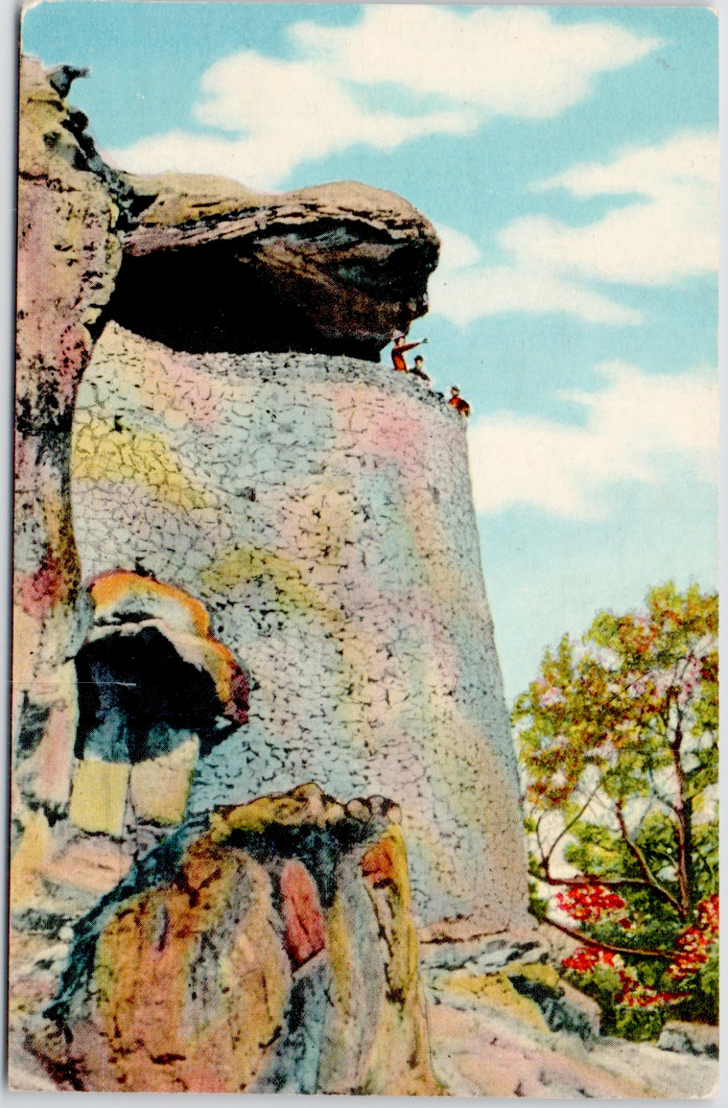 Obeservation Point From Lovers Leap Georgia Lookout Mountain GA Vintage Postcard