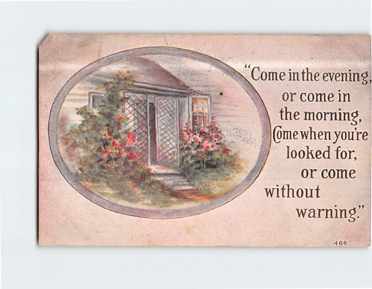 Postcard Come in the Evening or Come in the Morning Art/Text Print