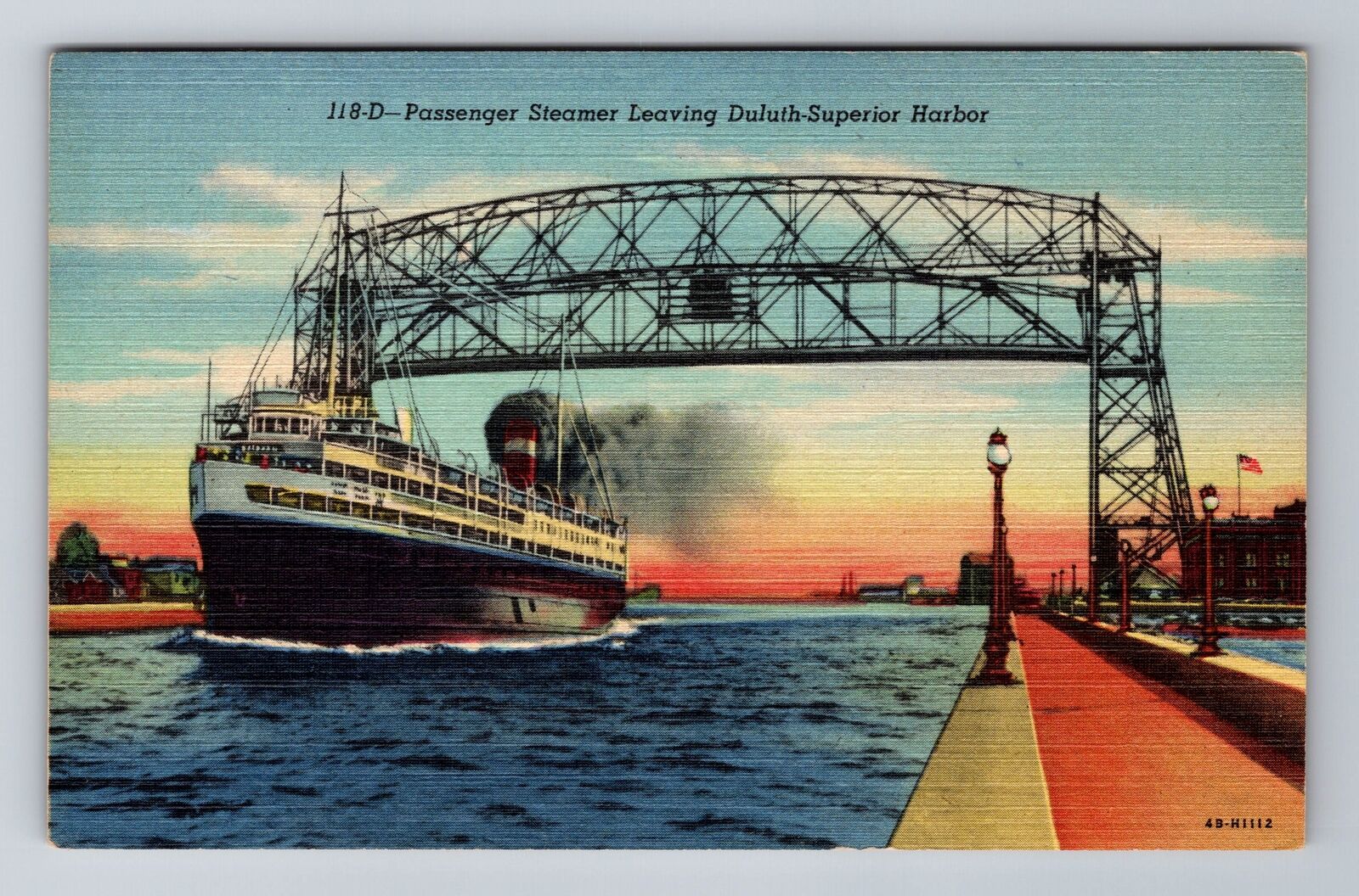 Duluth MN- Minnesota, Passenger Steamer, Antique, Vintage Souvenir Postcard