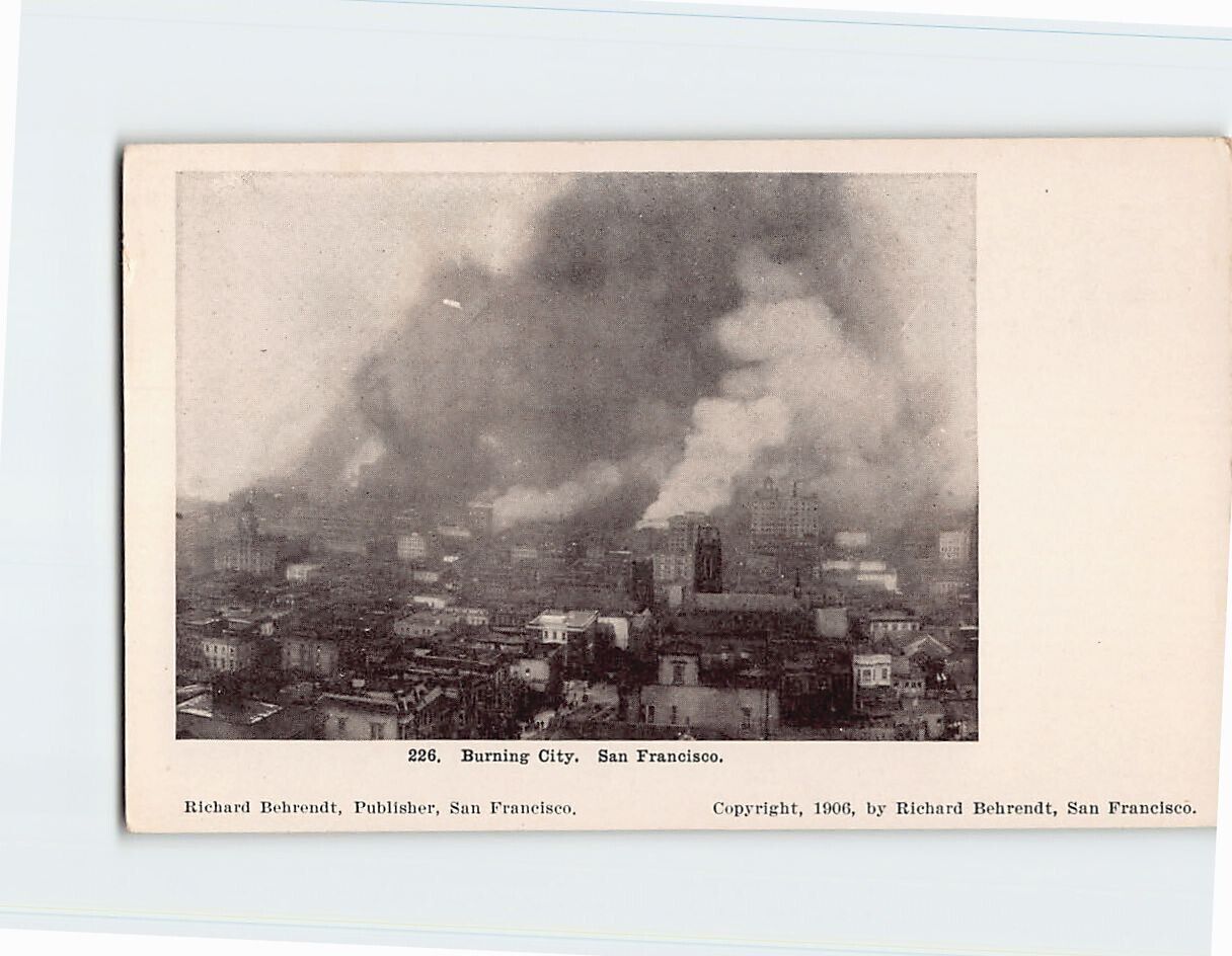 Postcard Burning City San Francisco California USA