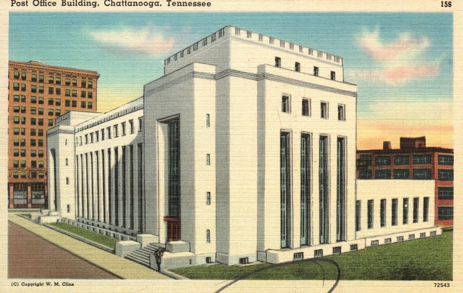 Vintage Postcard 1930\'s Post Office Building Chattanooga Tennessee TN